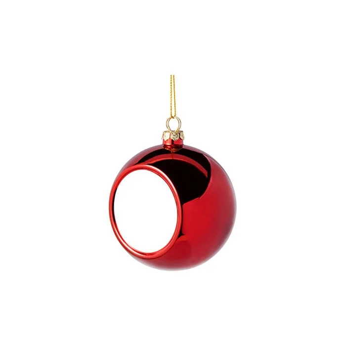 BESTSUB Christmas Ball, plastic, diameter 8 cm, red, customizable