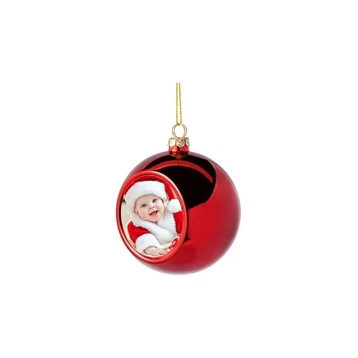 BESTSUB Christmas Ball, plastic, diameter 8 cm, red, customizable
