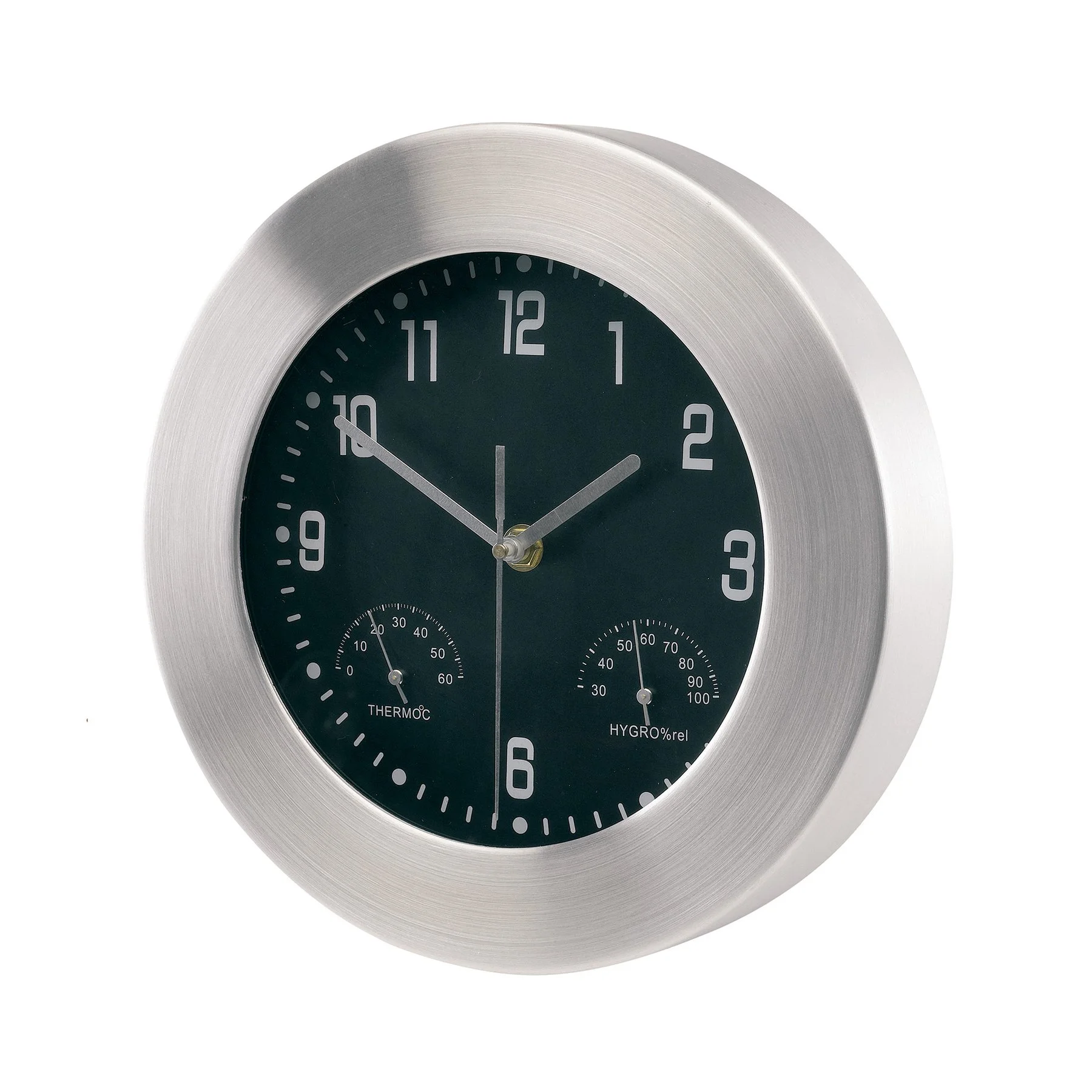 TOPS Wall clock Jupiter, with thermometer and hygrometer, aluminum frame