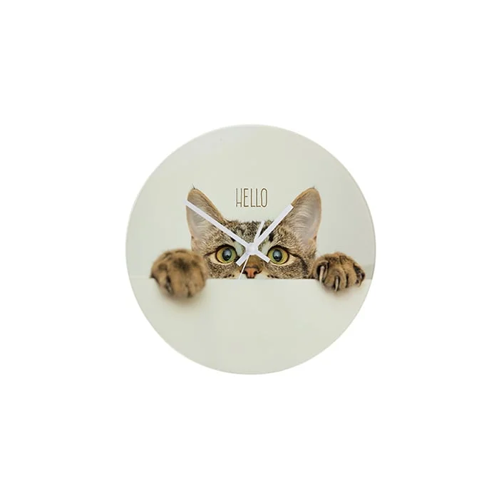 BESTSUB Wall clock, glass, diameter 30 cm, customizable