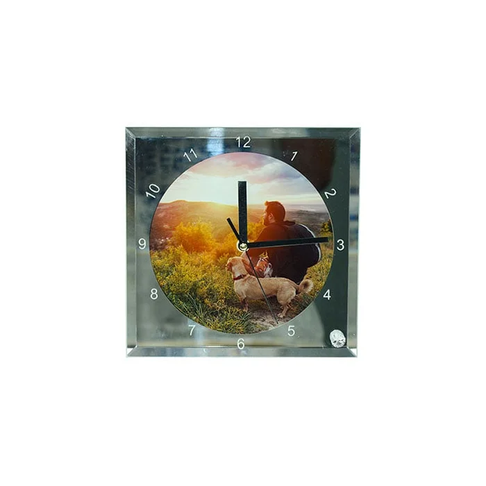 BESTSUB Wall Clock, Glass, Diameter 20 cm, Personalizable