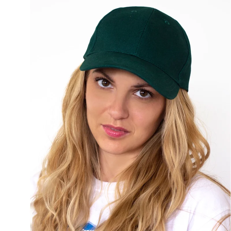 Baseball Cap, 6-panel, green, with included logo print up to 10 x 10 cm
