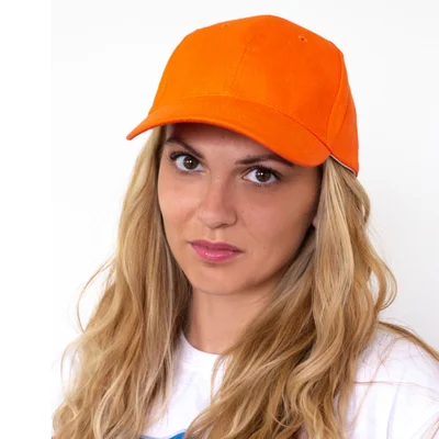 Baseball Cap, 6-panel, orange, with printed logo up to 10 x 10 cm