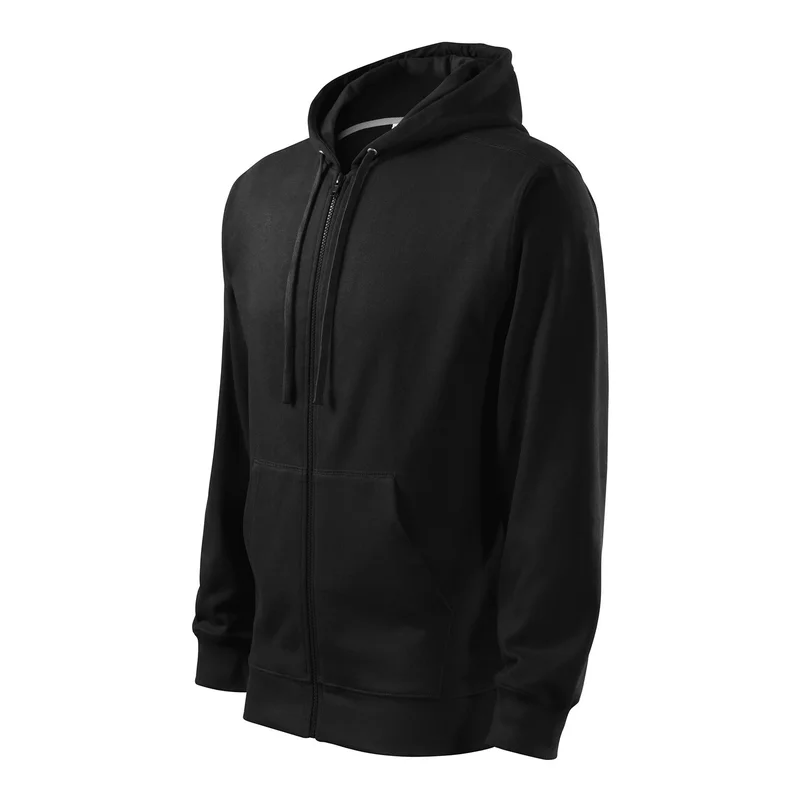 Malfini Men’s Sweatshirt Zipper 410, Fleece, Size XXL, Black