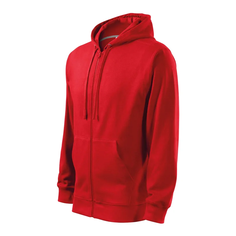 Malfini Men's sweatshirt Zipper 410, fleece, size S, red