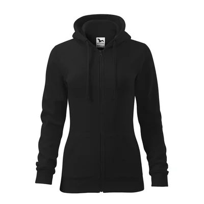 Malfini Women’s sweatshirt Zipper 411, fleece, size XXL, black
