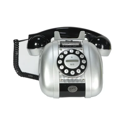 Sosl Retro Telephone 541383, black-silver