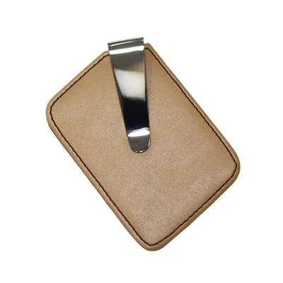 Money Clip Trip, with card holder, light brown