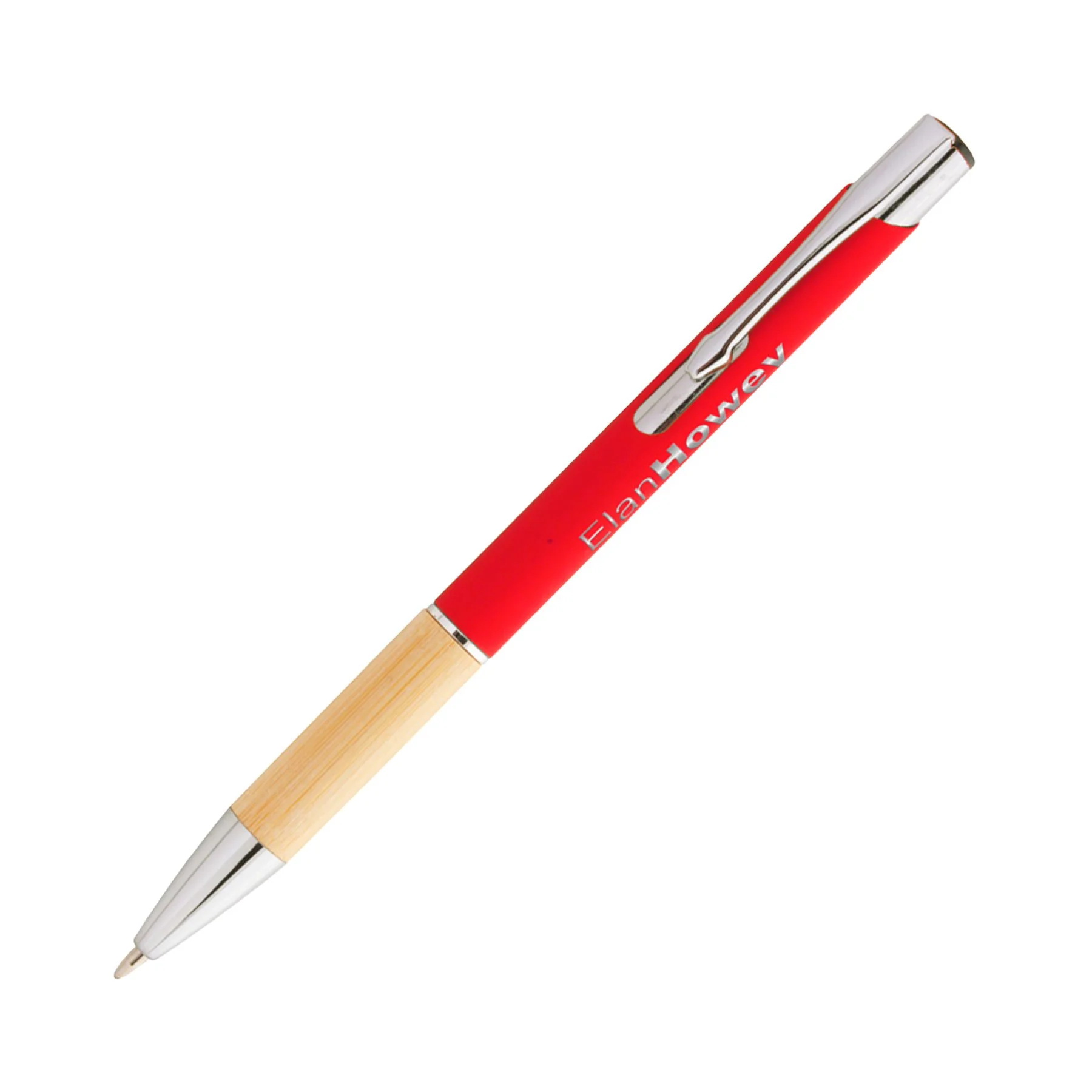 Ballpoint pen Virgo, metal & bamboo, red