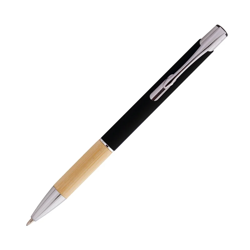 Ballpoint pen Virgo, metal & bamboo, black