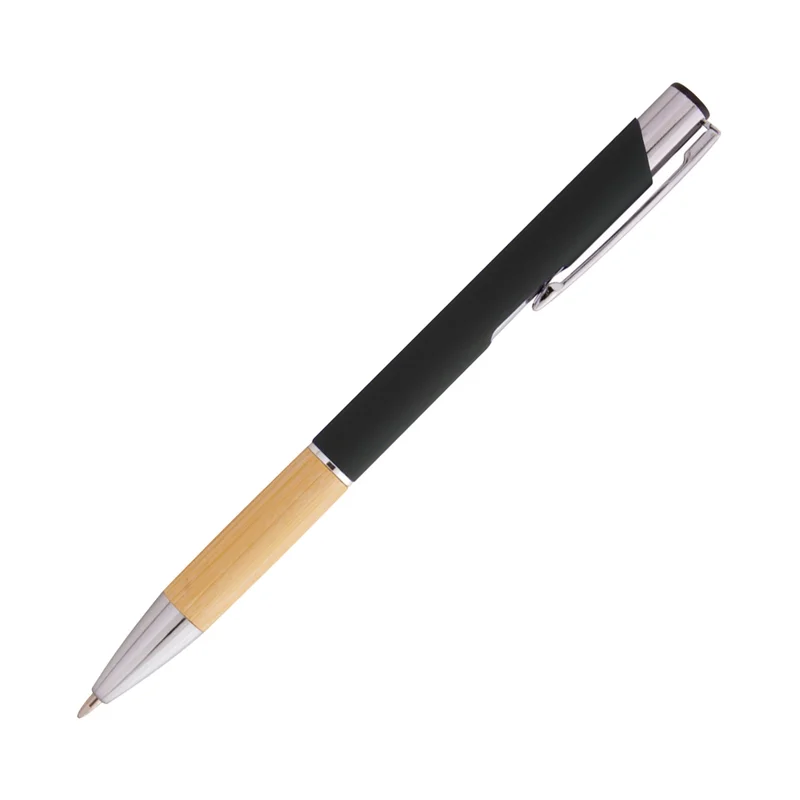 Ballpoint pen Virgo, metal & bamboo, black