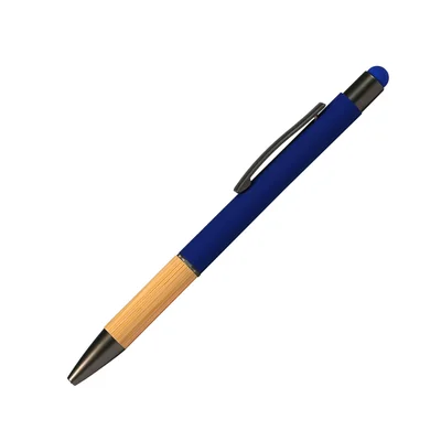 Pen Touch, Metal, Rubberized, Blue