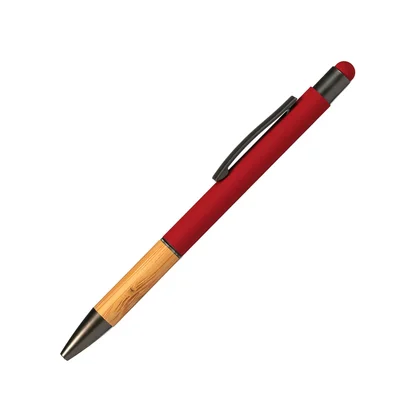 Touch Ballpoint pen, metal, rubberized, red