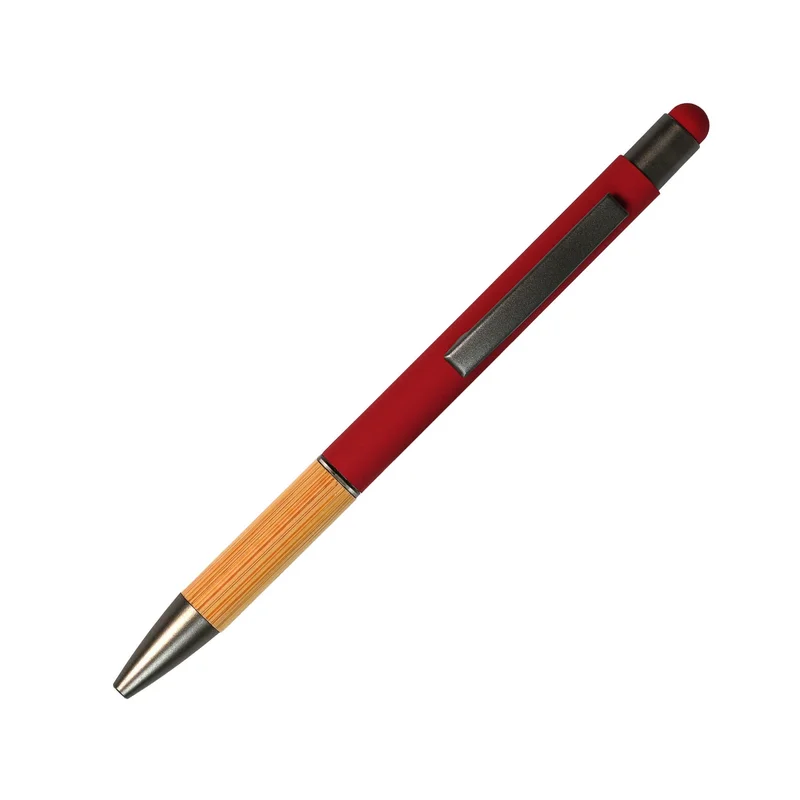 Touch Ballpoint pen, metal, rubberized, red