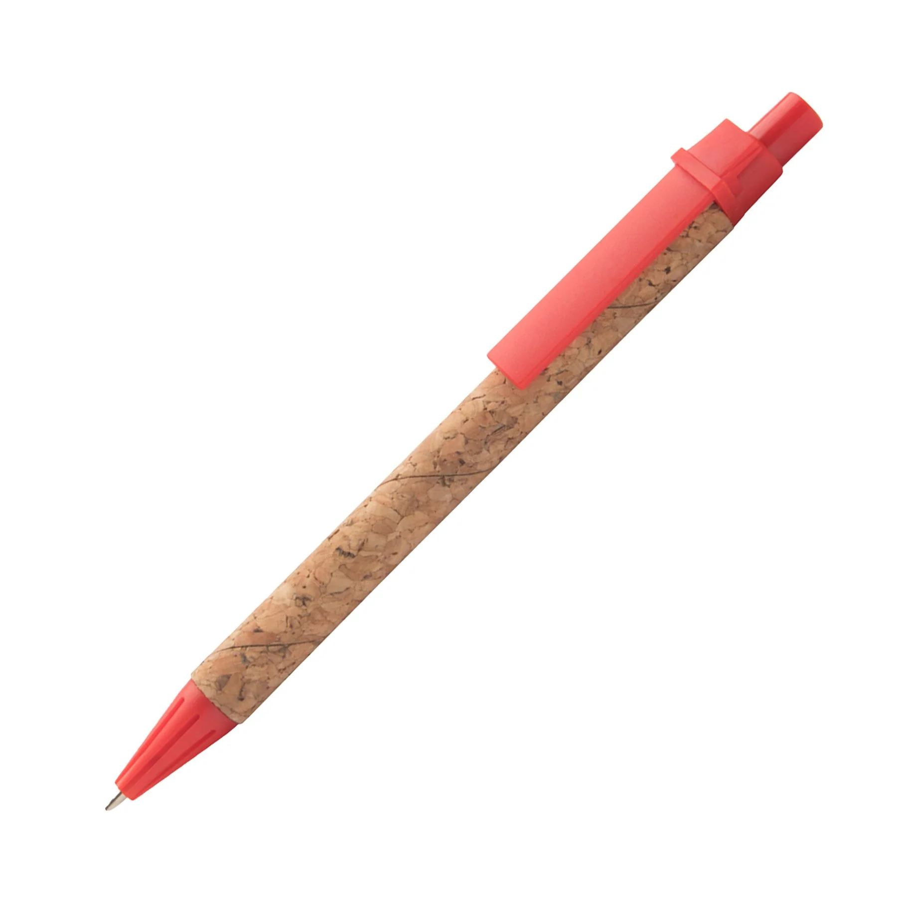 Eco ballpoint pen Carina, cork and plastic, red