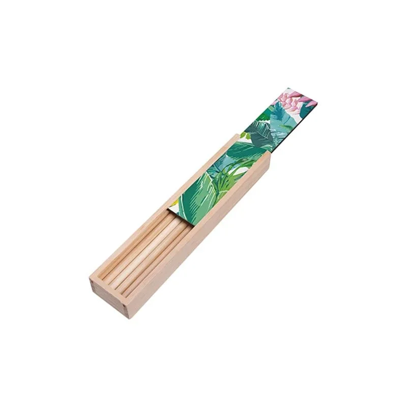 BESTSUB Wooden Box with 8 Colored Pencils
