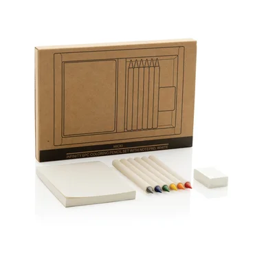 Micki GSR Infinity Coloured Pencils, long-lasting, 6 colours, with notepad and eraser, in box
