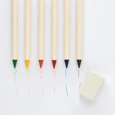 Micki GSR Infinity Coloured Pencils, long-lasting, 6 colours, with notepad and eraser, in box