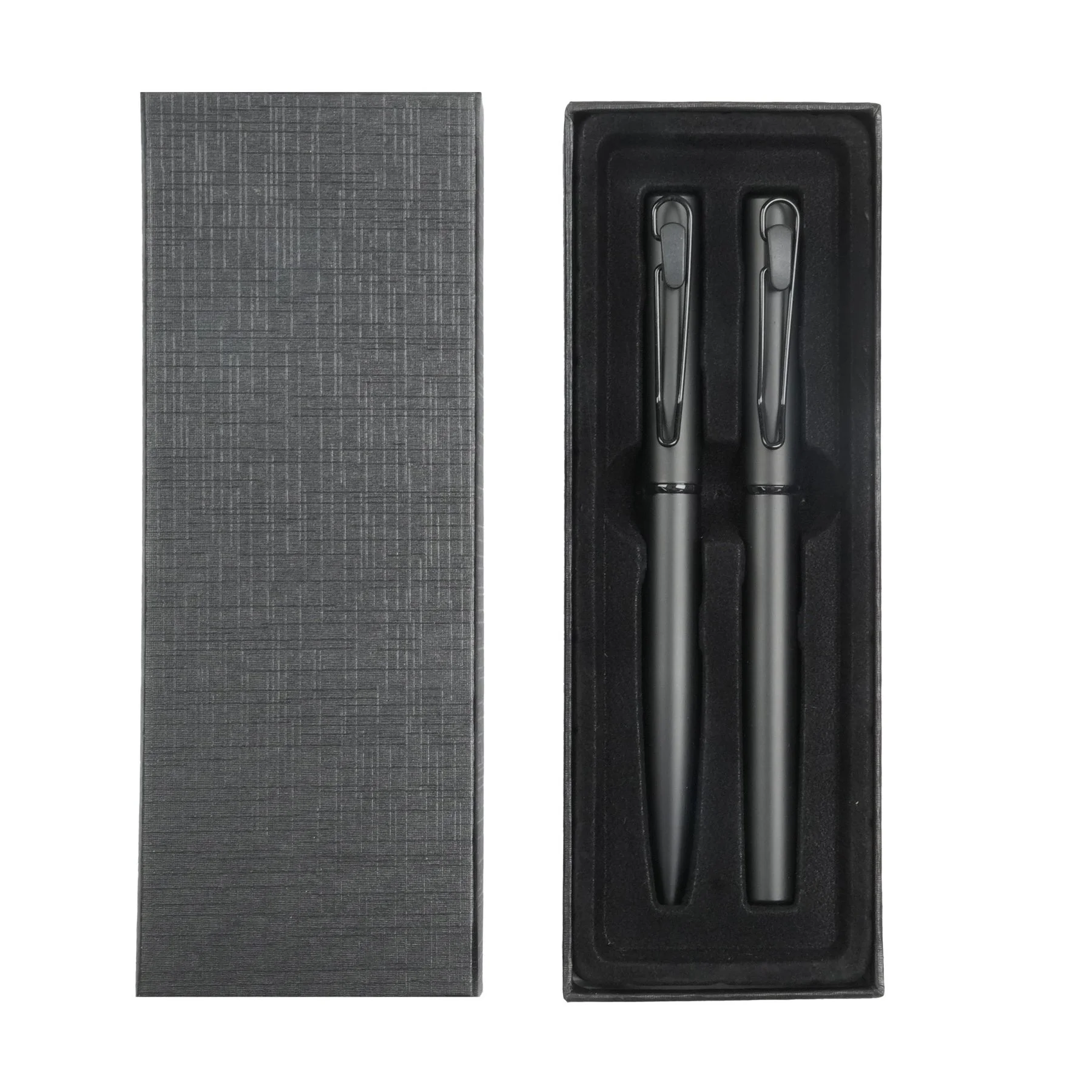 Caligo Pen and roller set, metal, black
