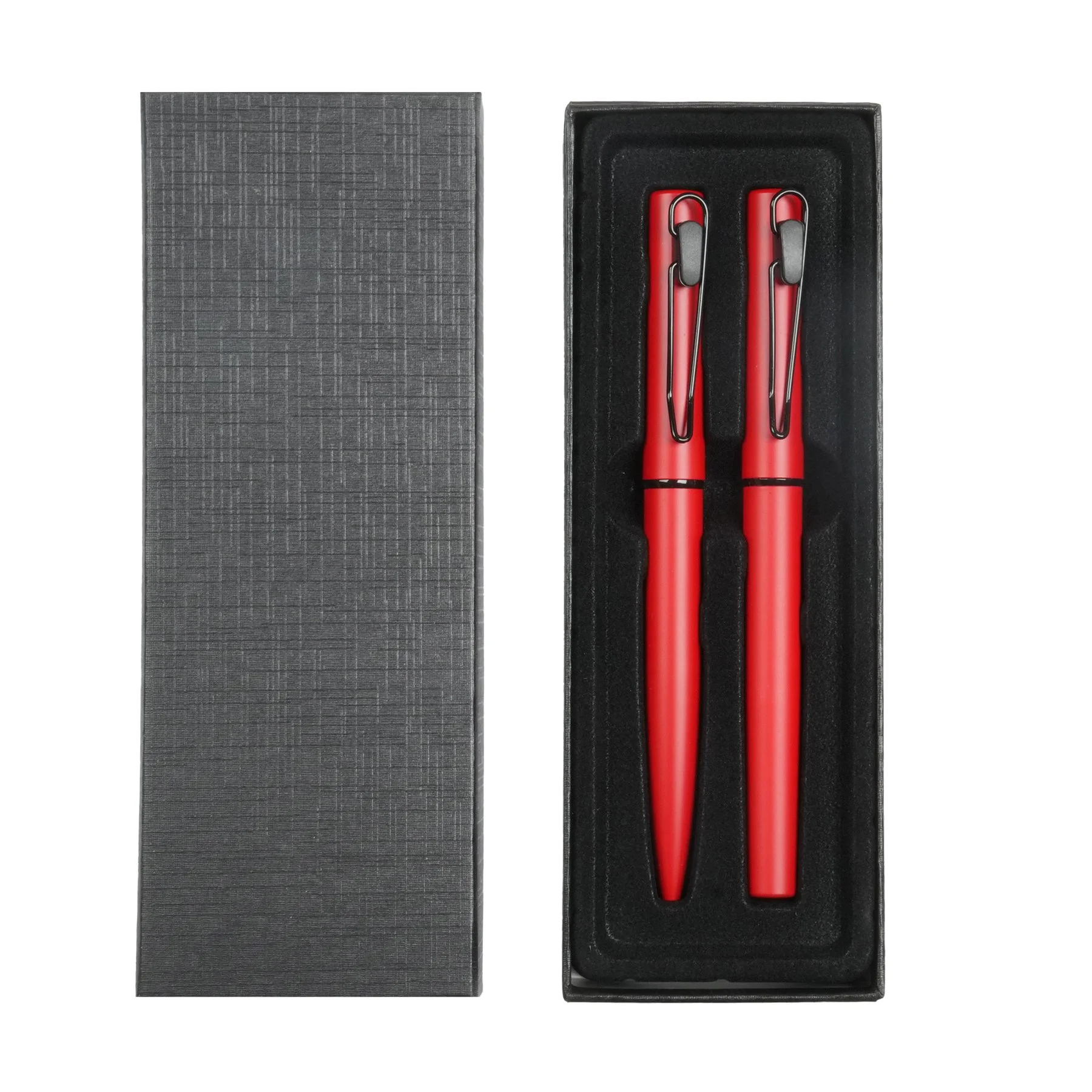 Caligo Pen and rollerball set, metal, red