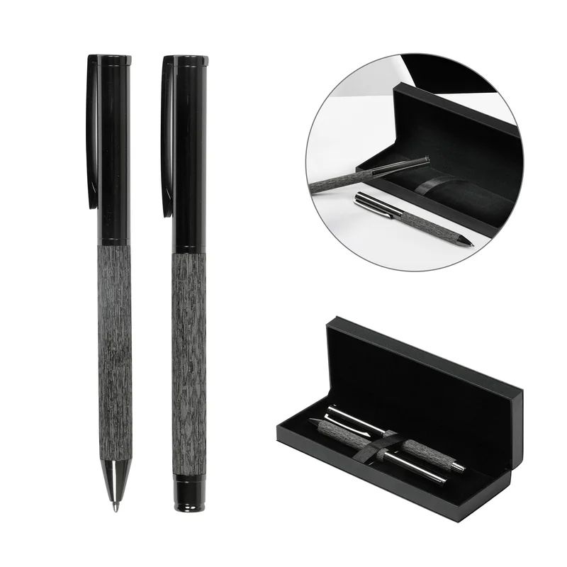 Pen and Rollerball Set Leatherink, metal