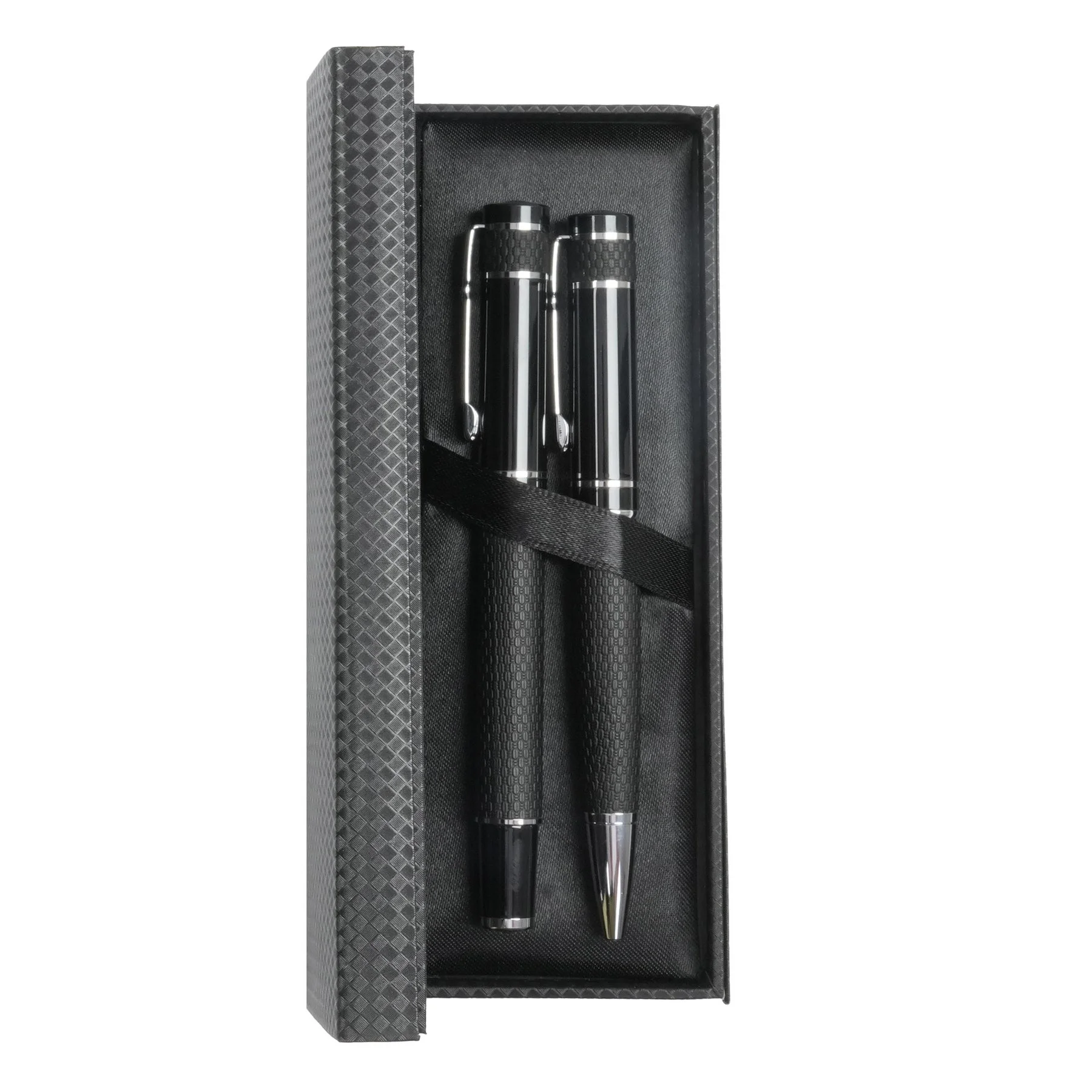 Pen and roller set Knit, metal, black