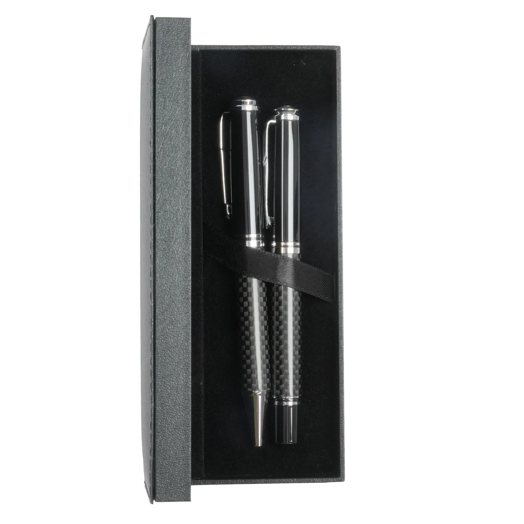 Pen & Rollerball Set Carbon, metal, black