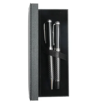 Pen & Rollerball Set Carbon, metal, black