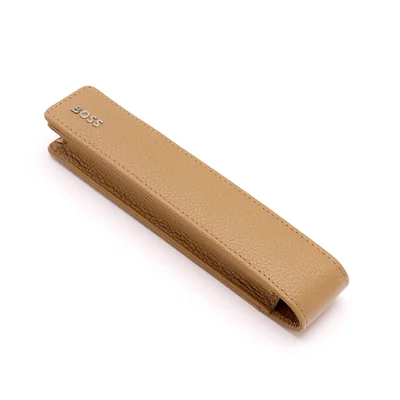 Hugo Boss Classic Grained single pen sleeve, caramel