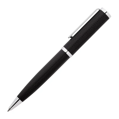 Ballpoint pen Hugo Boss Formation Herringbone, in box, silver-black