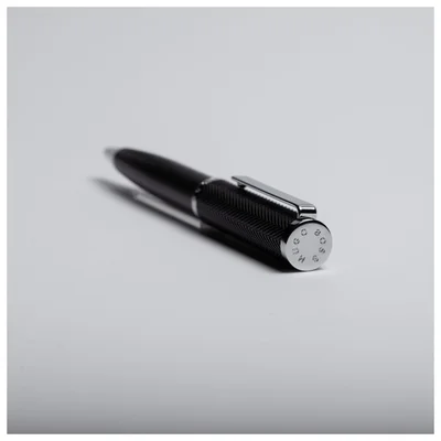 Ballpoint pen Hugo Boss Formation Herringbone, in box, silver-black