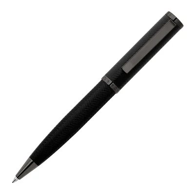 Hugo Boss Ballpoint Pen Formation Herringbone, in Box, Black