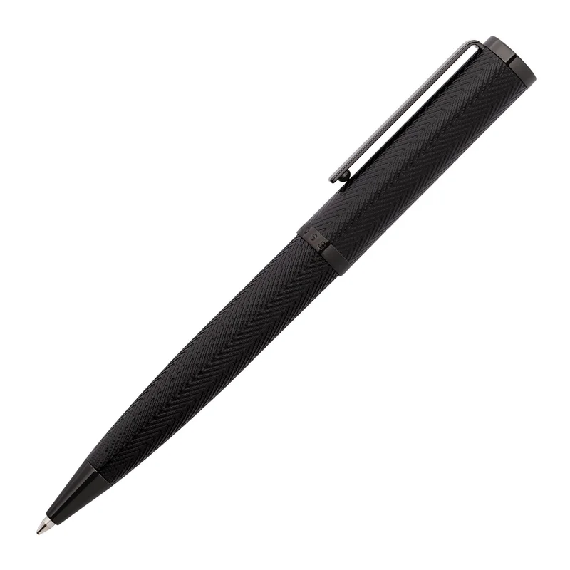 Hugo Boss Ballpoint Pen Formation Herringbone, in Box, Black