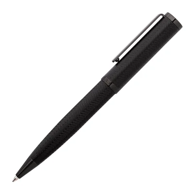 Hugo Boss Ballpoint Pen Formation Herringbone, in Box, Black