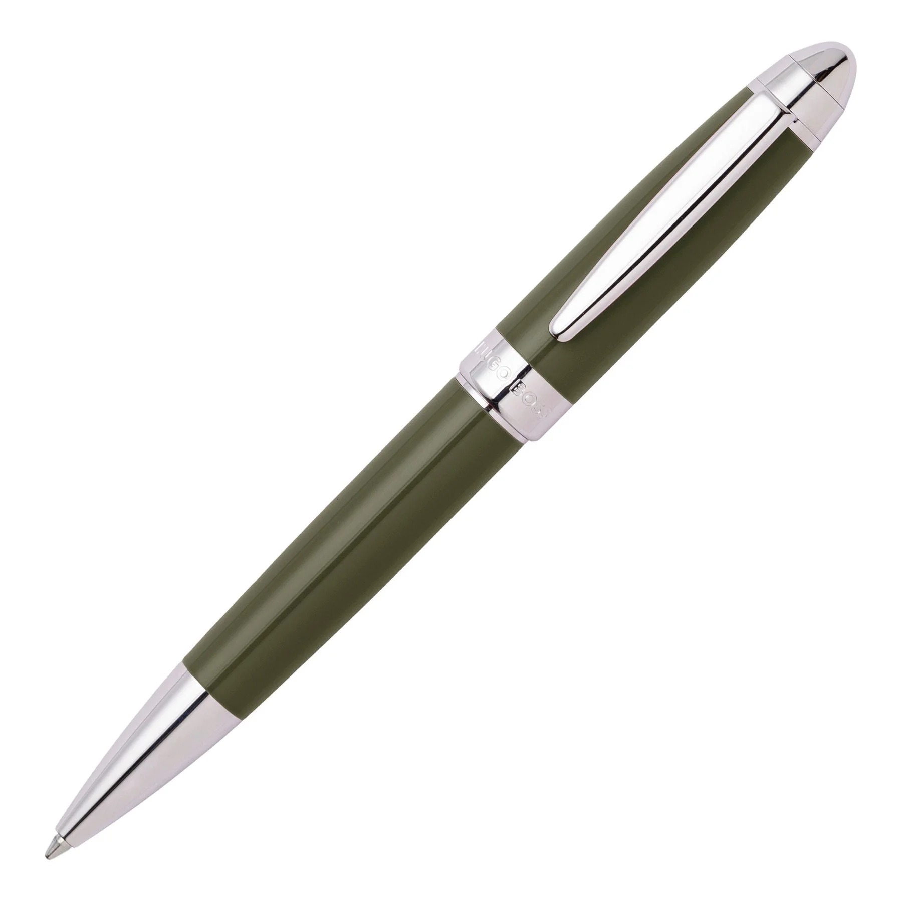 Hugo Boss Ballpoint pen Icon, boxed, chrome, khaki