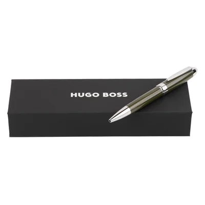 Hugo Boss Ballpoint pen Icon, boxed, chrome, khaki