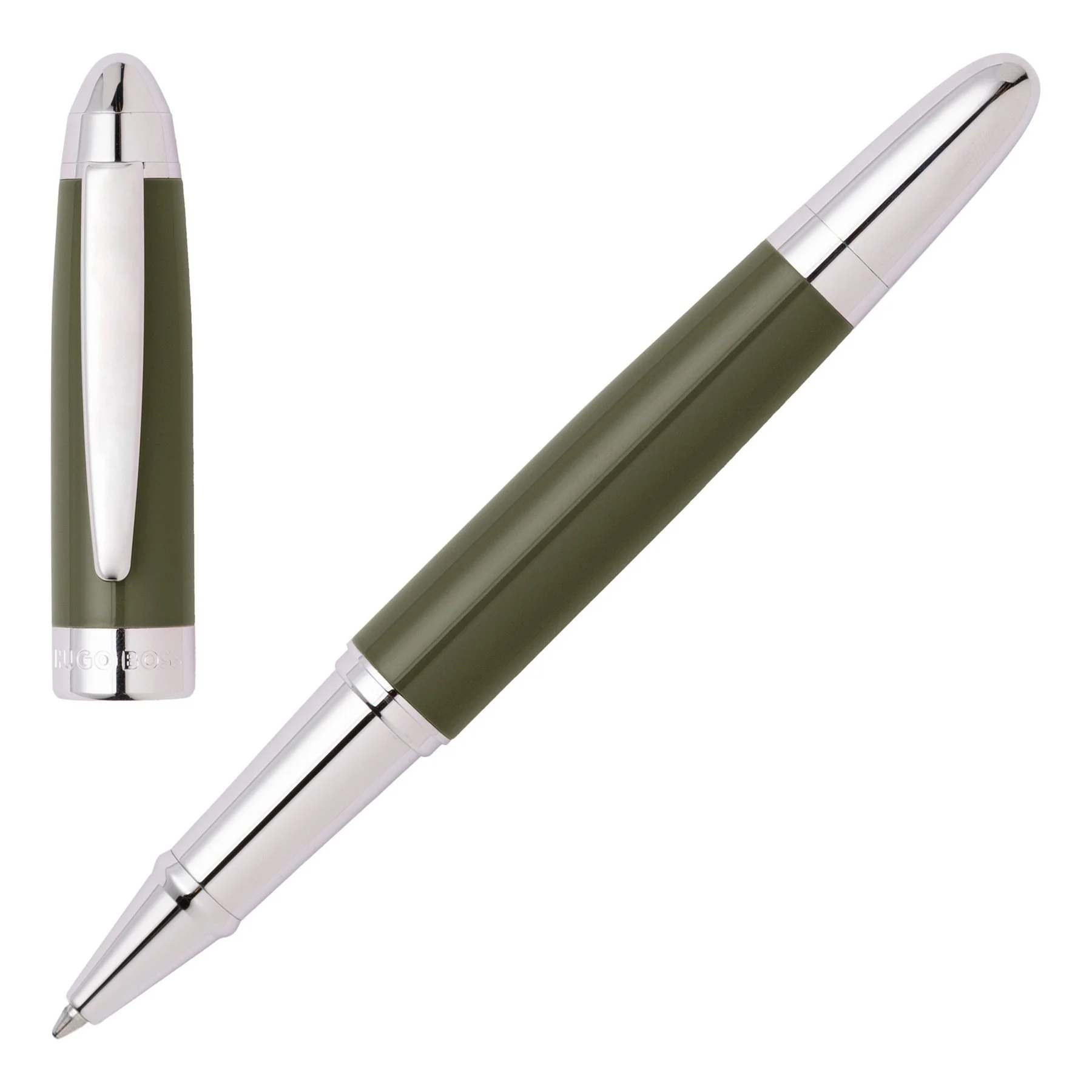 Hugo Boss Rollerball Icon, boxed, chrome, khaki