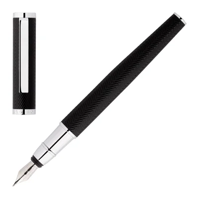 Pen Hugo Boss Formation Herringbone, in box, silver-black