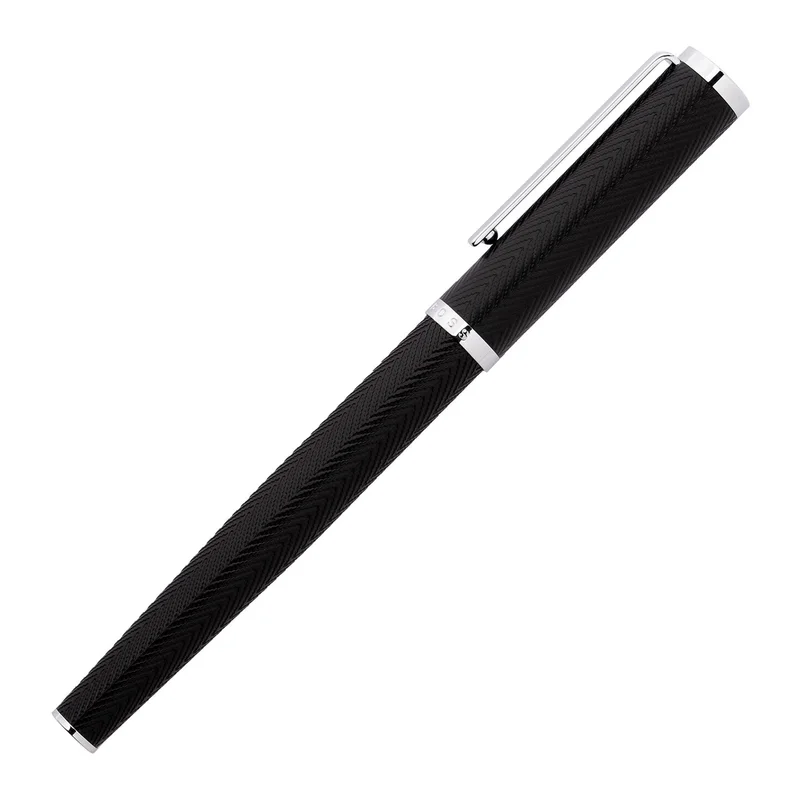 Pen Hugo Boss Formation Herringbone, in box, silver-black