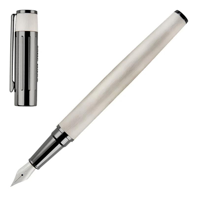 Fountain pen Hugo Boss Gear Ribs, box, chrome