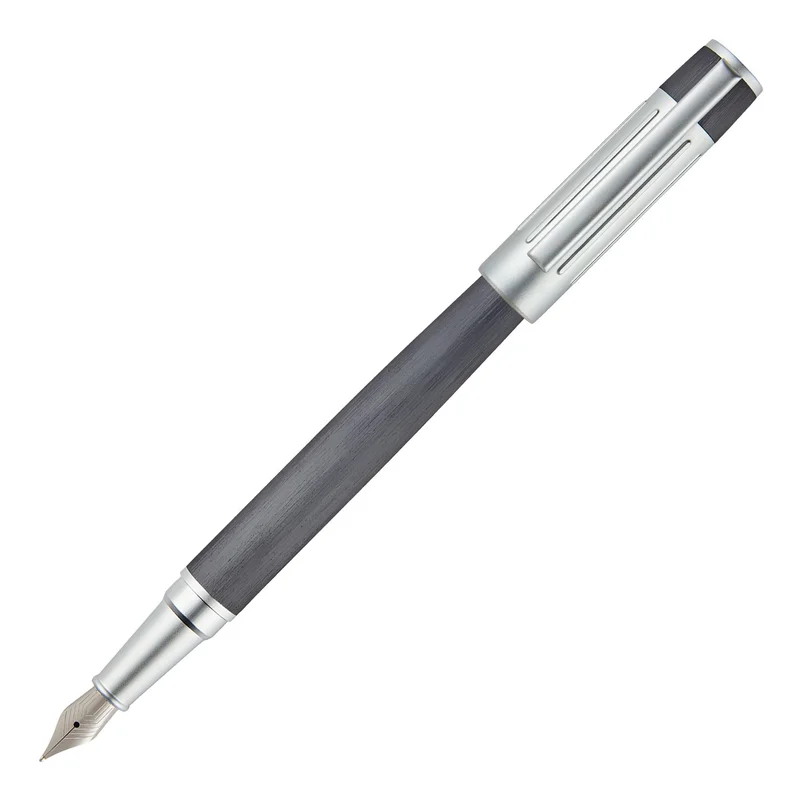 Hugo Boss Pen Gear Ribs, matte, boxed, chrome