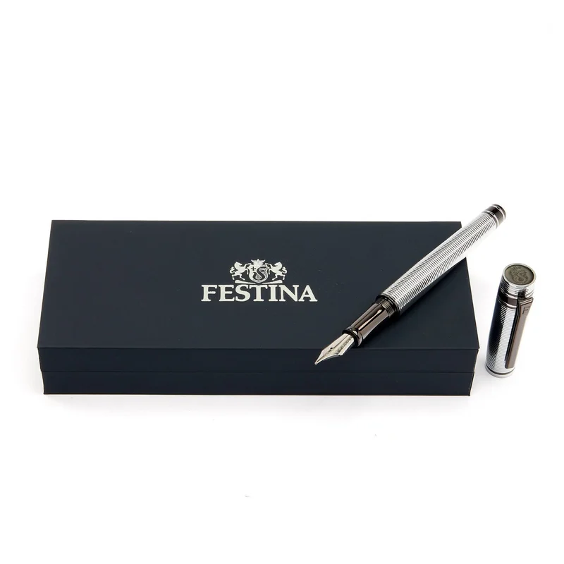 Fountain pen Festina Bold Stripe, in box, chrome