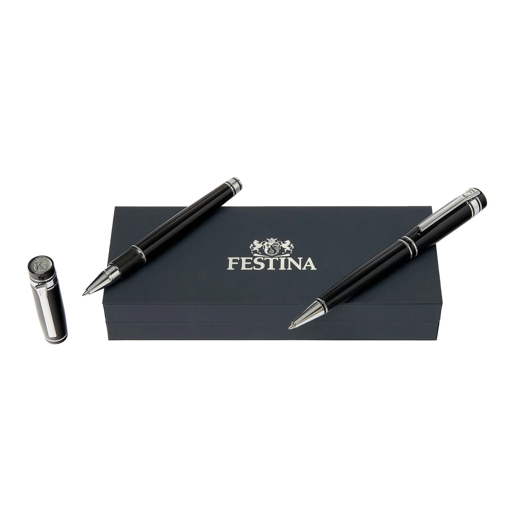 Festina Комплект ролер и химикалка Bold Classic, в кутия, черни