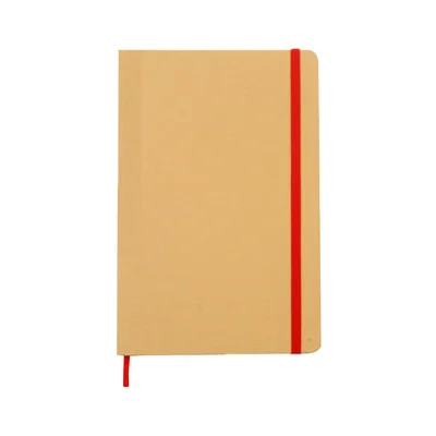 Notebook Berlin, A5, elastic band, recycled, 80 sheets, red