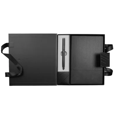 Matrix Black Set notebook and ballpoint pen, in box, black
