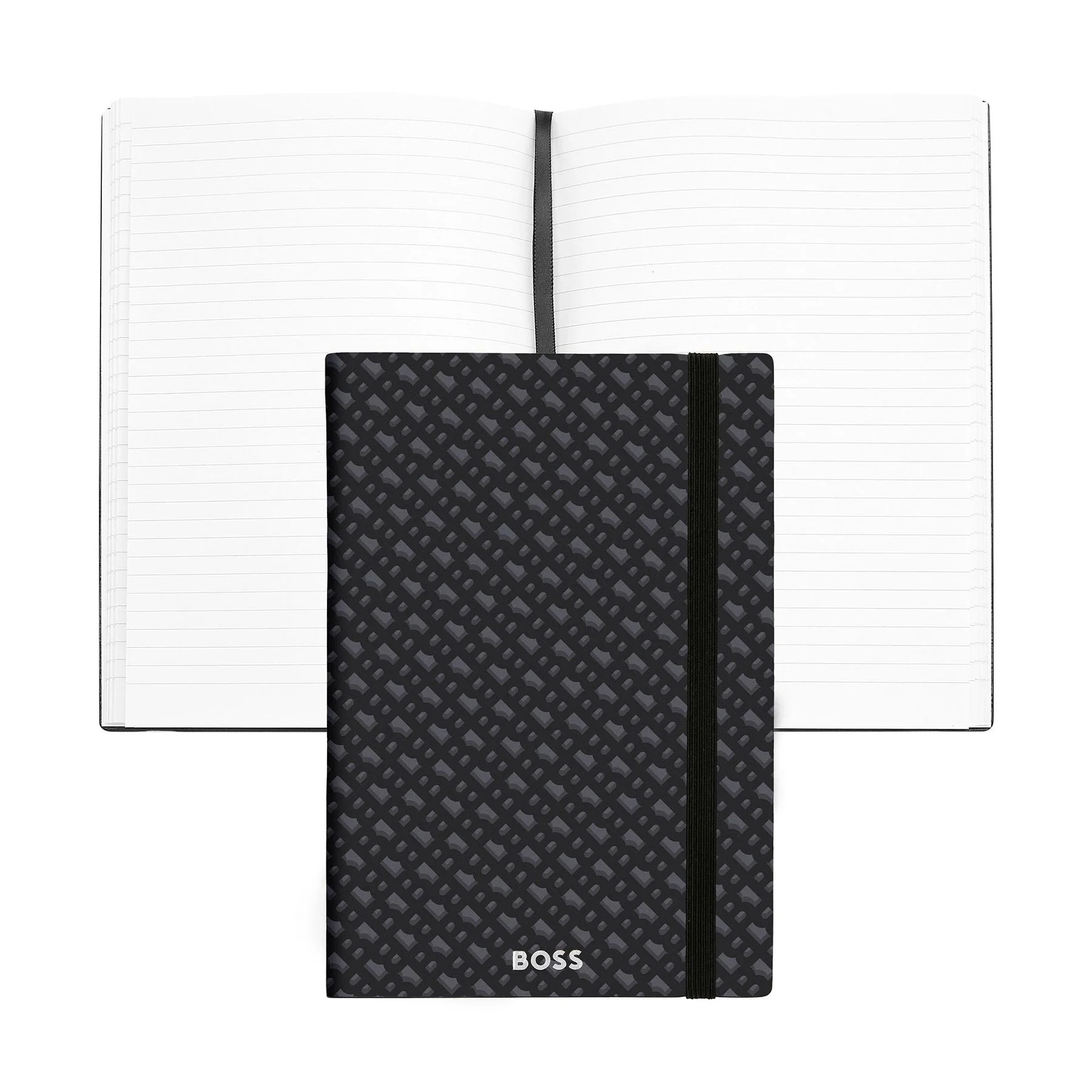 Hugo Boss Notebook Monogram, A5, ruled, gray