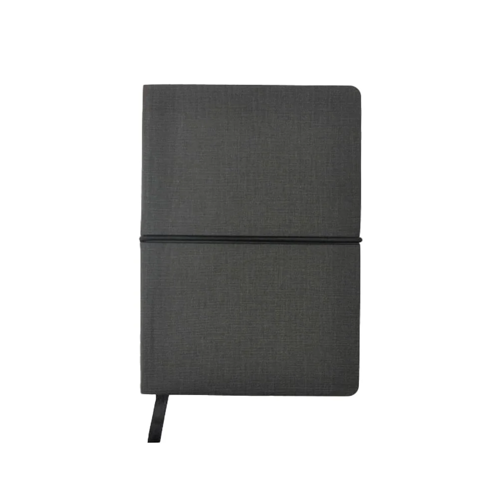 Notebook Memo A6, with coloured indexes and elastic, black