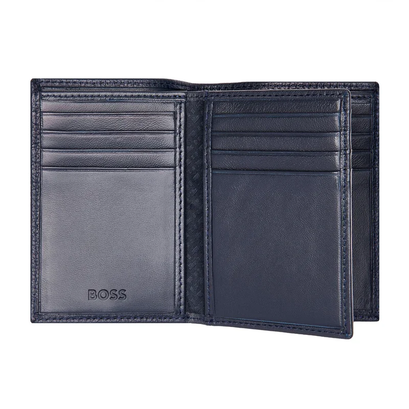 Hugo Boss Card holder Classic Grained, 16 slots, dark blue