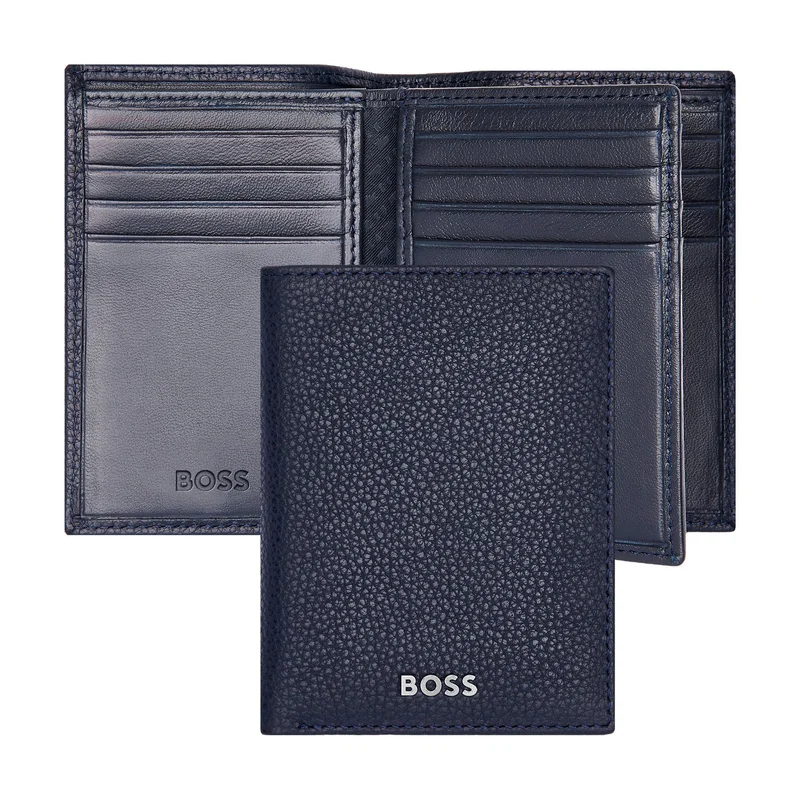 Hugo Boss Card holder Classic Grained, 16 slots, dark blue