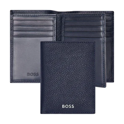 Hugo Boss Card holder Classic Grained, 16 slots, dark blue